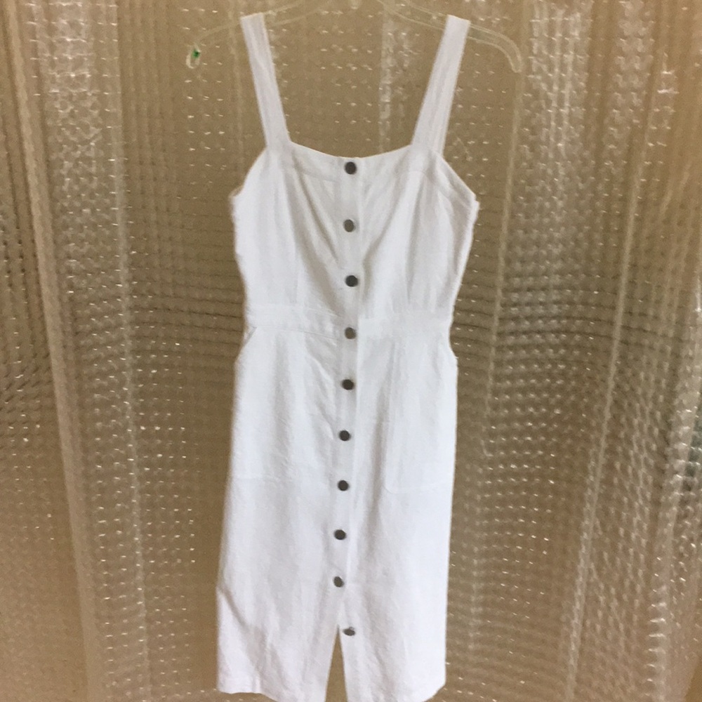 White linen dress